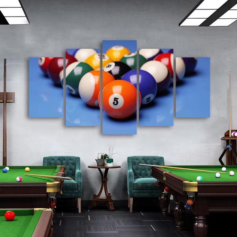 Pictură Decorativă Modernă pentru Sală de Biliard Snooker, Set de 5 Piese, Poster pe Pânză pentru Club, Decor pentru Cameră de Snooker, Sufragerie, Murală Cuadros 30X40 30X60 30X80CM