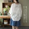 Lace Dolman Short UV Air Conditioning Loose Covers Body Adult Everyday Summer [Bidason] Women's Blouse, Shirt, Sleeve, V-Neck, Sleeve, Cotton,