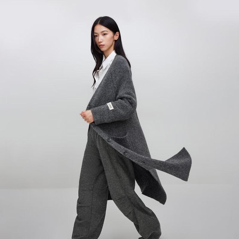 Only 2025 Autumn Women's Relaxed Fit Wool Blend Long Raglan Cardigan