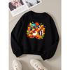 Cool Turkey Dabbing Autumn Leaves Girls' Crew Neck Fashion Sweatshirt, Autumn and Winter Western Style Top, Children's Long Sleeved T-shirt