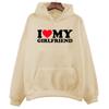 Unisex Oversized Hooded Sweatshirt With Heart Print Casual Long Sleeve Pullover Teens Adults
