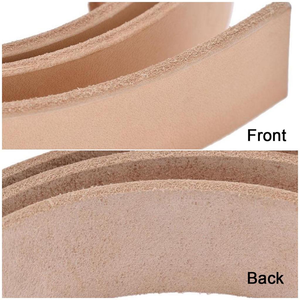 1 Rollo de Tira de Cuero de Vaca Natural para Cinturón 3.5-4mm Tira de Cuero Curtido al Vegetal 1.4-3.9cm X 100-125cm para Manualidades DIY y Trabajo en Cuero