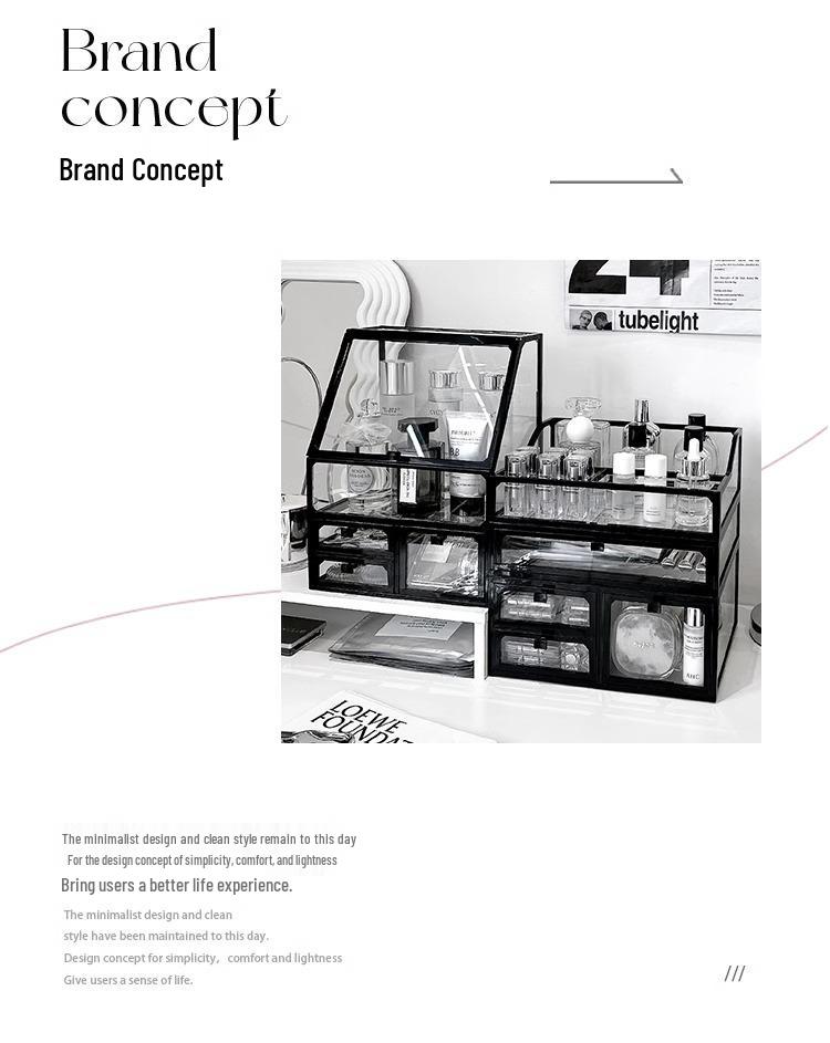 High-End Transparente Staubdichte Kosmetikaufbewahrungsbox für Waschtisch