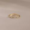 Korean Style Zircon Arc Curved Engagement Ring 