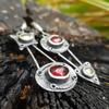 Stylish Antique Geometric Asymmetry Inlaid Long Earrings, Unique Vintage Jewelry