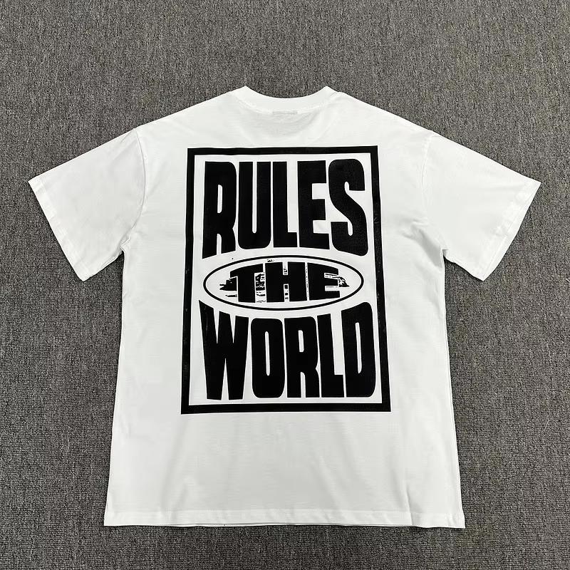 2025 Summer Fashion American street hip-hop print short-sleeved loose trendy T-shirt cotton men's and women's street tops