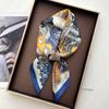 Soft Stain Retro Square Scarf For Women Elegant Ladies Hijab Neckerchief Shawl Luxury Imitation Silk Scarves For Travel