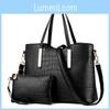 2023 New Stone Pattern Pu Large Size European And American Fashion Shoulder Bag Set Wholesale