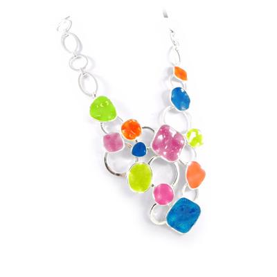 [H2437] - Multicolor 'Coloring' Designer Necklace