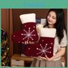 Christmas Plush Sock With Embroidered Snowflake And Gift Bag For Festive Gift Giving
