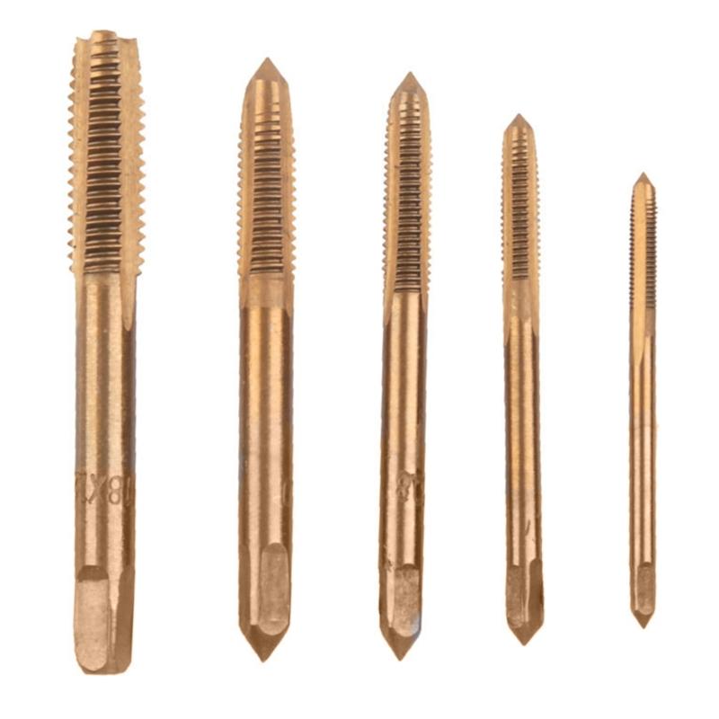 Metric Tap Set HSS Hand Screw Thread Tap Set Thread Tappings Tool 7Pcs 3-12 Drill Bit Set