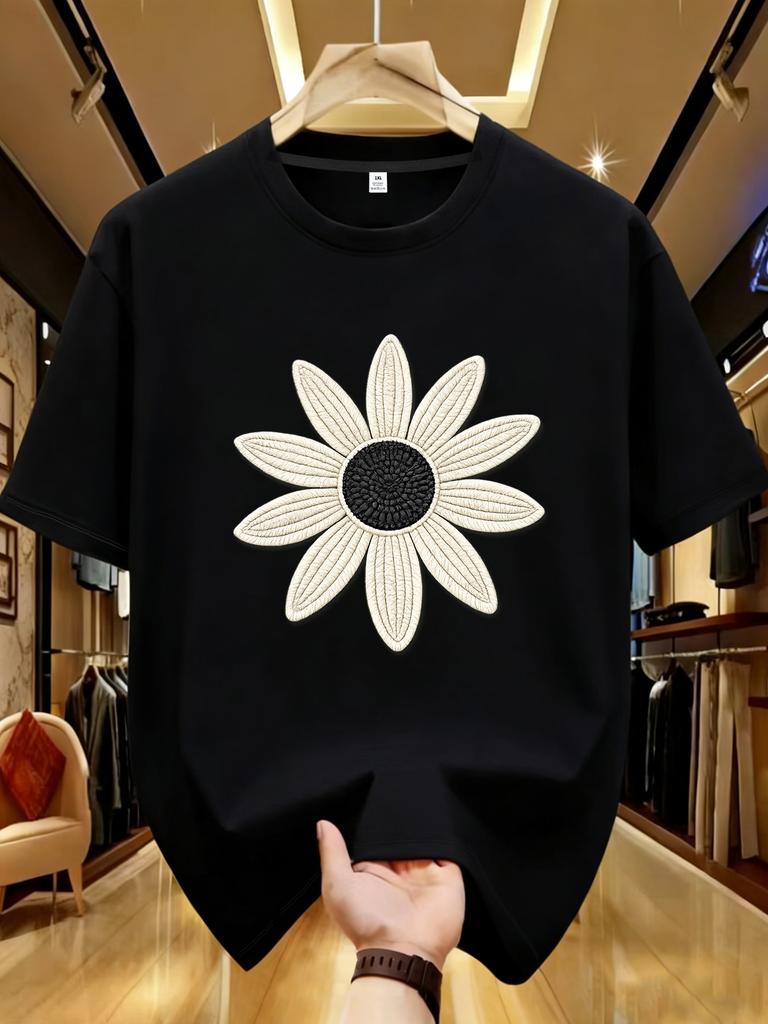 Wds01233flower Printing Plus Size Unisexs Tshirt Summer Casual Street Fashion Unisexs Joker Short Sleeve Tshirt