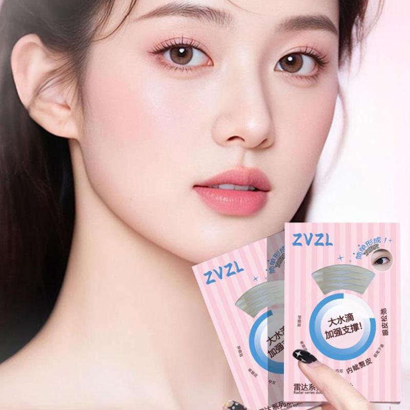256 Patches Double Eyelid Tape Beige Self-Adhesive Eye Makeup Stickers Transparent Invisible Double Eyelid Tape Big Eyes Makeup