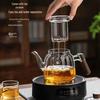 High-Temperature Resistant Glass Teapot for Boiling Water and Brewing Tea with Special Tea Separation Feature.