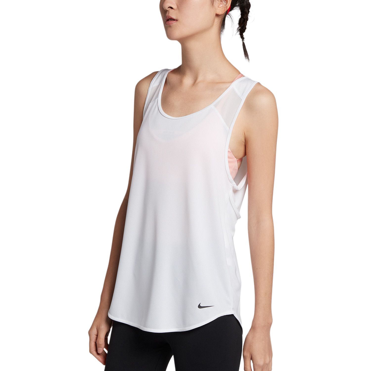 Nike Dri Fit Tank Top Women s White/Black 930355-100 M