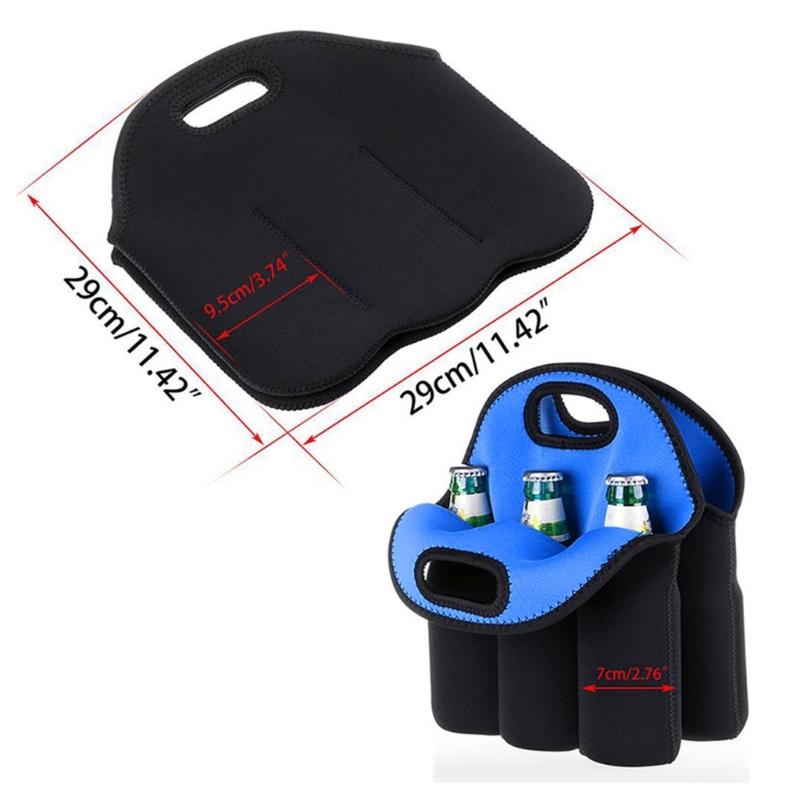 6 Pack Beer Bottle Can Insulated Beverage Carrier Beer Cooler Tote for 12oz/330ml Bottles Bottle Carrier with Handle