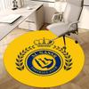 Al Nassr Fußballverein, Fußballtrikot Stuhlmatte Runder Teppich Büroteppich, Maschinenwaschbar, Rutschfest, Geeignet für Wohnzimmer, Schlafzimmer