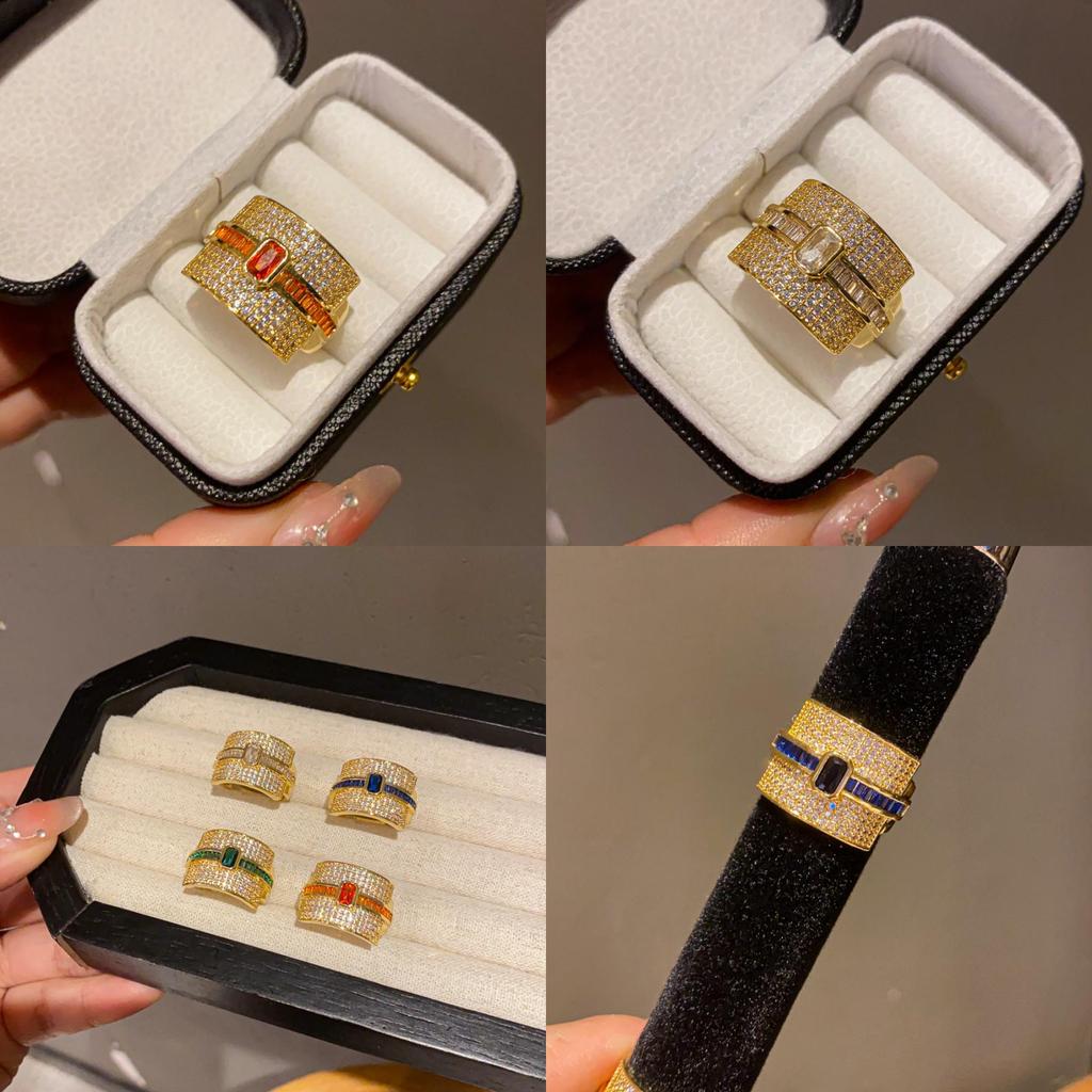 Retro Artistic Copper Ring With Zircon Stones For Womens Fashion Jewelry