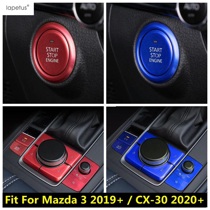 Car Engine Start Stop Multimedia Knob Button Panel Sequ Cover Trim Accessories For Mazda 3  - 2025 / CX-30  - 2025