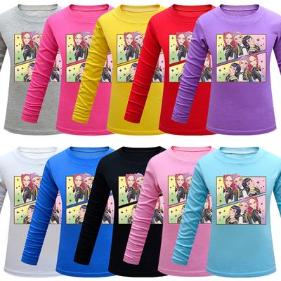 Kids Girls Anime Cartoon K-POP Printed Casual Long Sleeves T-Shirt Top