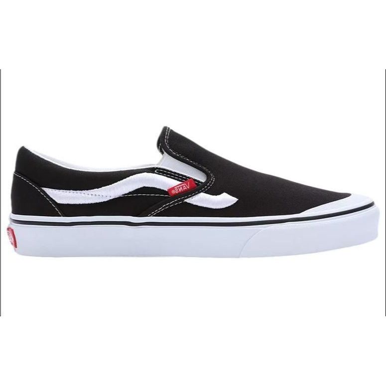 Vans Classic Slip-On 138 Sidestripe Black Unisex Sneakers True-White VN000BW36BT