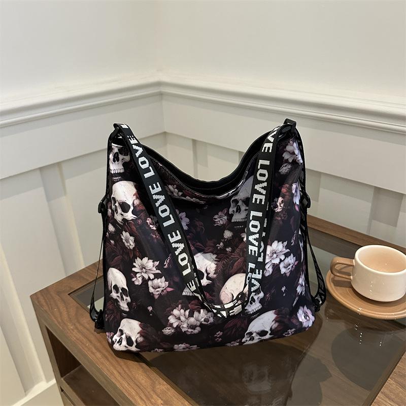

Новая холщовая сумка большой емкости, сумка на плечо, скелет, корейская повседневная сумка-тоут, оптовая продажа, сумка для работы и учебы