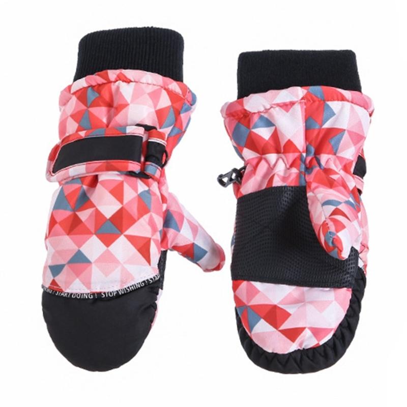 

3-5Y Waterproof Kids Ski Gloves Winter Cycling Gloves Anti-Slip Gloves Warm Thick Fleece Snowboarding Mittens Gloves