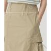 Covernat Early Autumn Solid Color Large Pocket Tie Comfortable Simple Casual Long Skirt Women skirts Light-Khaki CO2502SR75LK