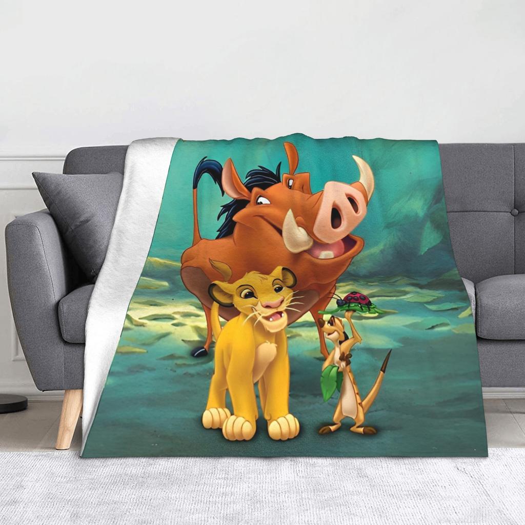 The Lion King Simba Friends Mufasa Blankets Flannel Funny Breathable Throw Blankets for Coverlet Textile Decor