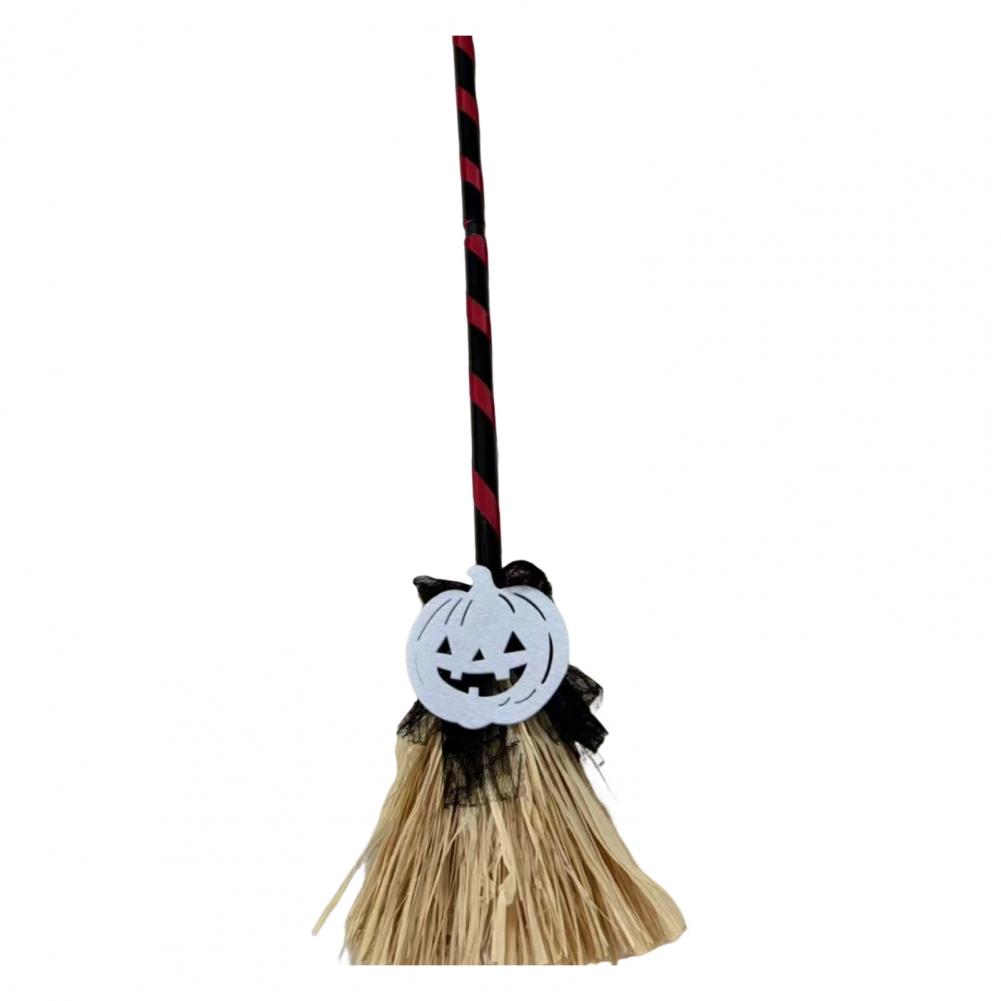 Rotating Witch Broom Halloween Prop Halloween Witch Broom Decoration Halloween Broomstick Decor with Led for Indoor Home