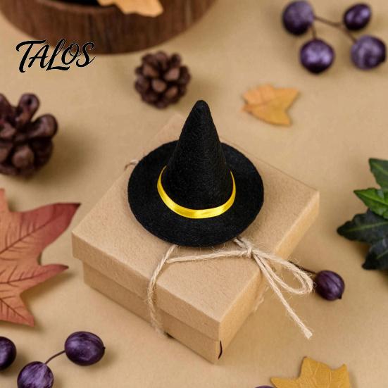 Felt Witch Hat for Party Favors 2 Pcs Mini Hats, Cute Tiny Wizard Wine Portable Ornaments Bottle Topper Halloween Favors, DIY Crafts, Home Table Decor