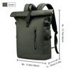 Heroic Knight Large Capacity Expandable Travel Backpack Men Waterproof Roll-top Design Backpack for 15.6" Laptop Fashion Leisure Sports Backpack