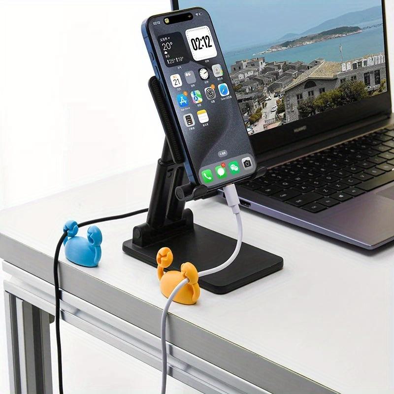 Cute Crab Cable Organizer Clip Data Cable Stand Mobile Phone Charging Cable Organizers Fixer Desk Self-Adhesive Wire Tidy Holder