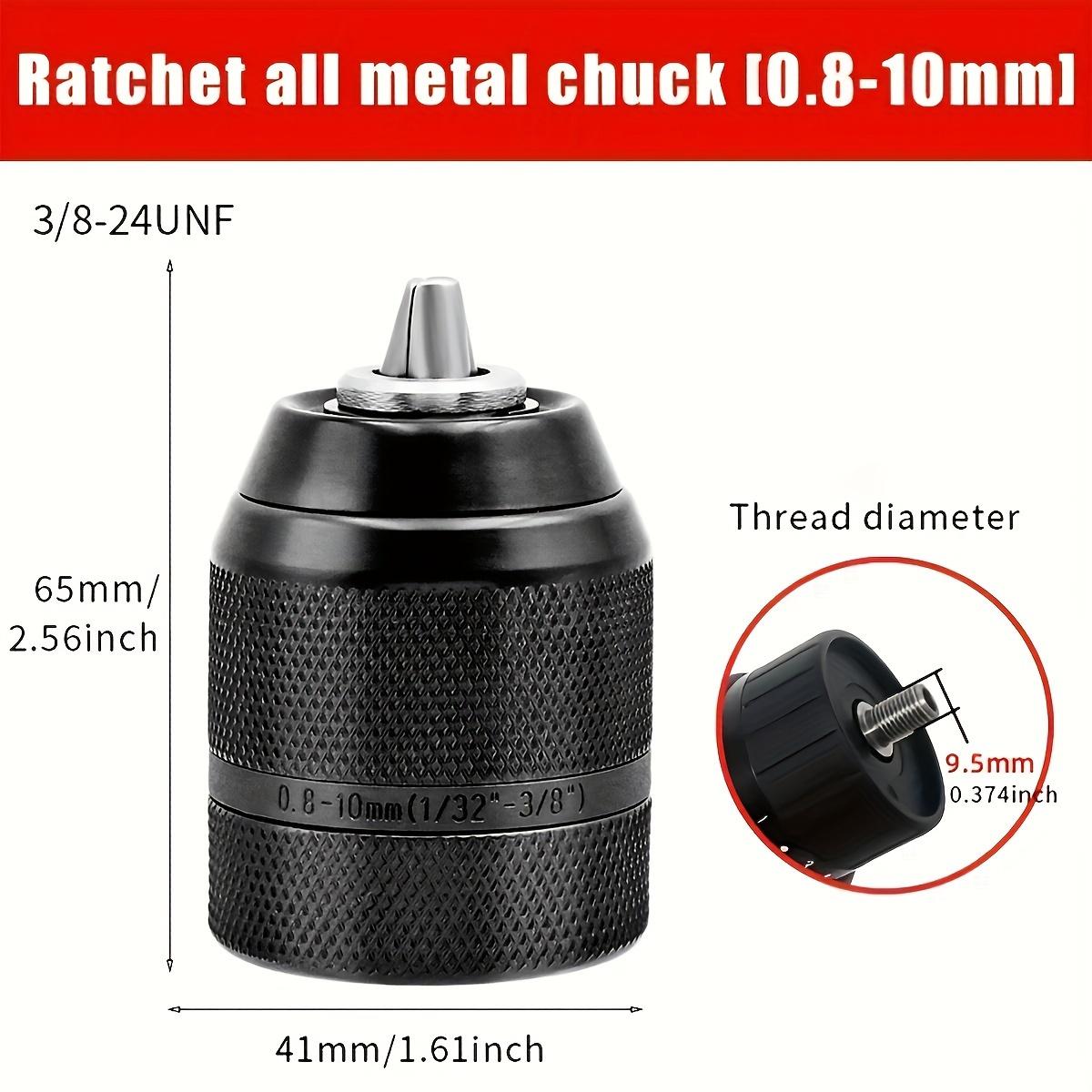 

0.8-10mm Drill Chuck 3/8-24UNF Mount Self-tighten Drill Chuck For Multiple Purposes Hand Drill Chuck