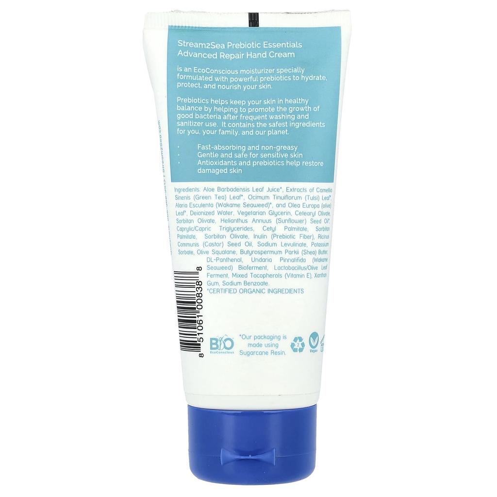 Stream2Sea, Prebiotic Essentials, Hand Cream, Unscented, 90Ml (3Fl Oz)