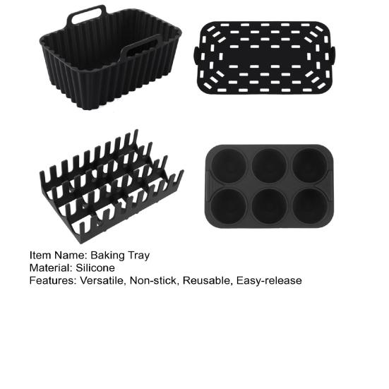 Silicone Baking Mat Non-Stick Air Fryer Liner for Cakes Cookies Jelly Pudding Oven Pan Hot Dog Bacon Rack Reusable Cake Molds