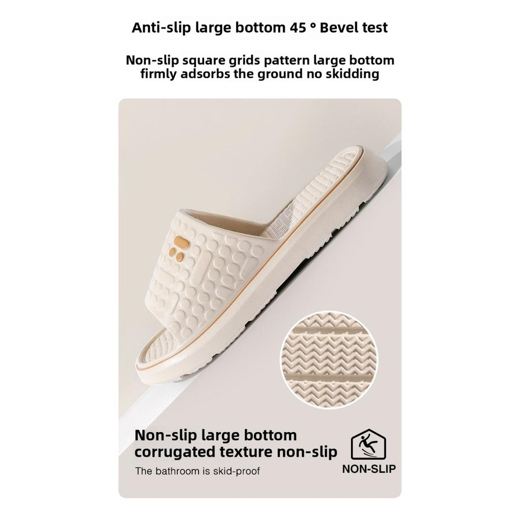 EVA Poop Feeling Slippers for Summer Home, Indoor Bathroom, Anti Slip Thick Bottom Couple Slippers
