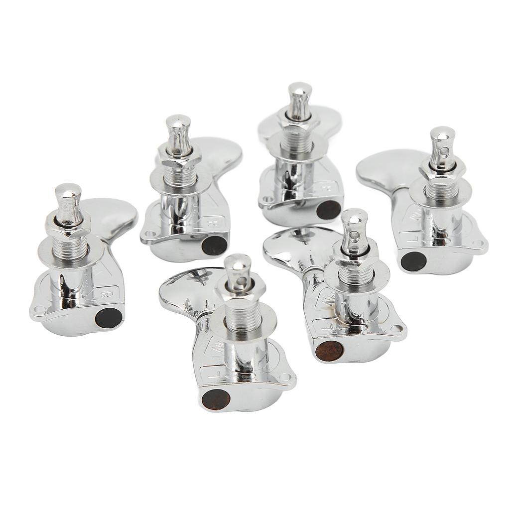 1:18 Gear Ratio Guitar Tuners Knob Enclosed Robust Silver Electric Guitar String Knob Tuning Pegs