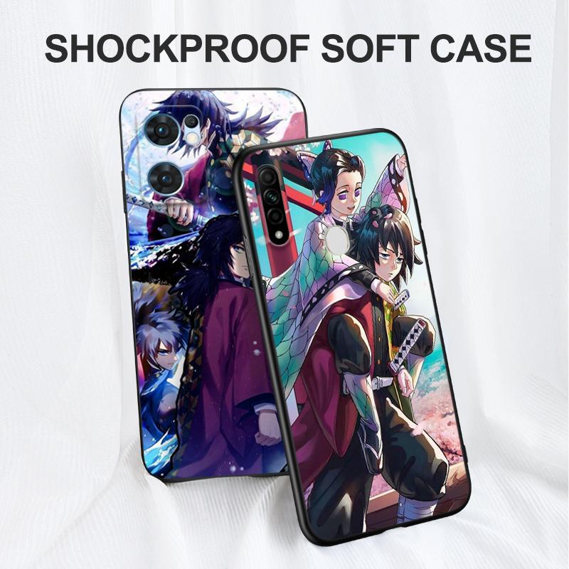 Black Tpu Case For OPPO A16 A16S A55 A94 F17 F19 Pro Reno 4 5 Lite 6 4G 5G Tomioka Giyuu