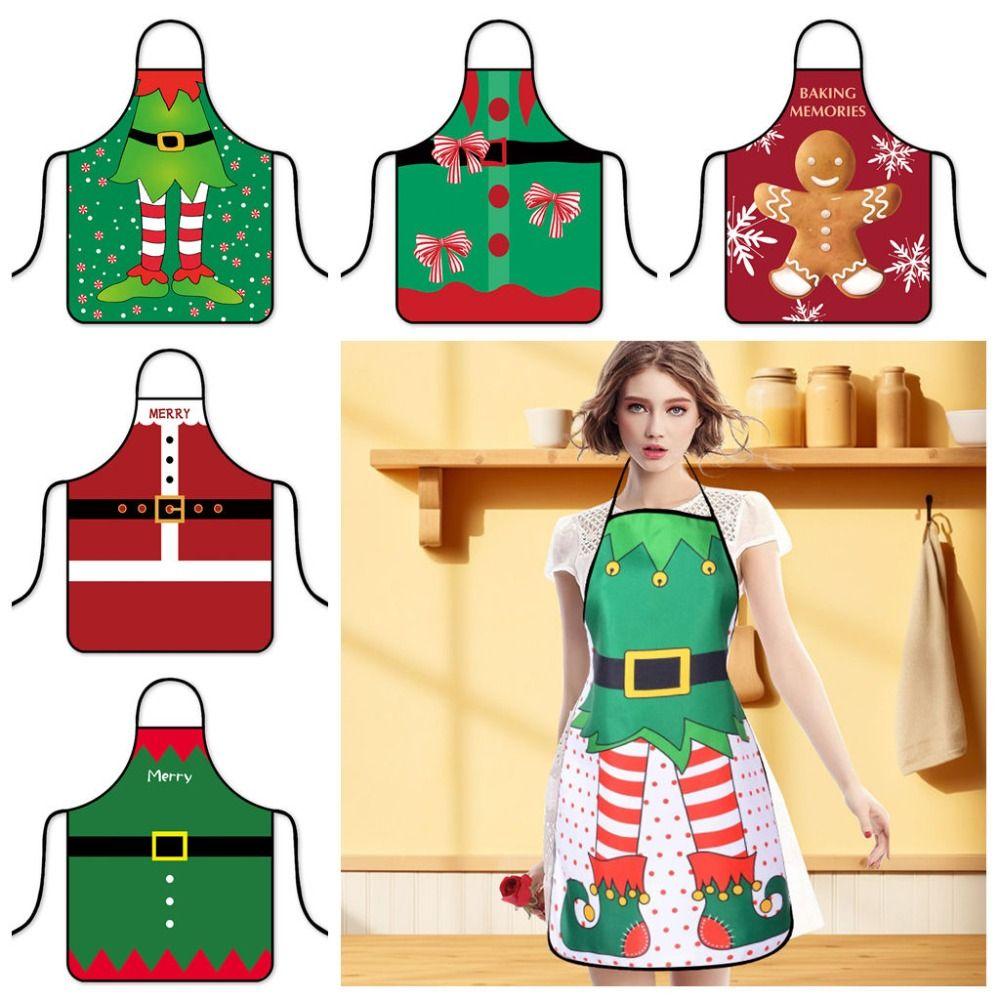 Verstellbare Design-Küchenschürze Lebkuchenmann Kochschürze Weihnachtsschürze Weihnachtsfeier