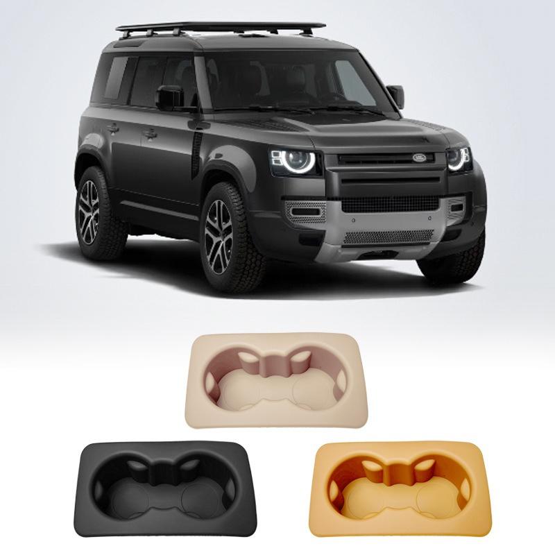 For Land Rover Defender 90 110 2025 Car Central Console Silicone Wireless Charging Pad Water Cup Holder Rear Armrest Cup Coaster