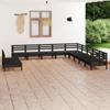 Day and Night - Day and Night Garden Furniture Set 11 Pieces Solid Black Pine Wood
