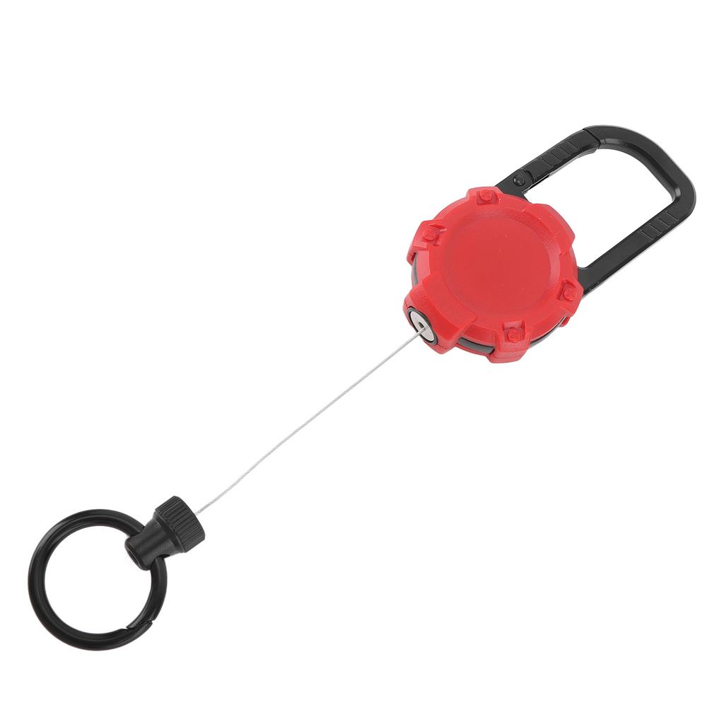 Magnetischer Einziehbarer Schlüsselanhänger Edelstahldraht Easy Pull Schnalle Karabiner Schlüsselanhänger Rot