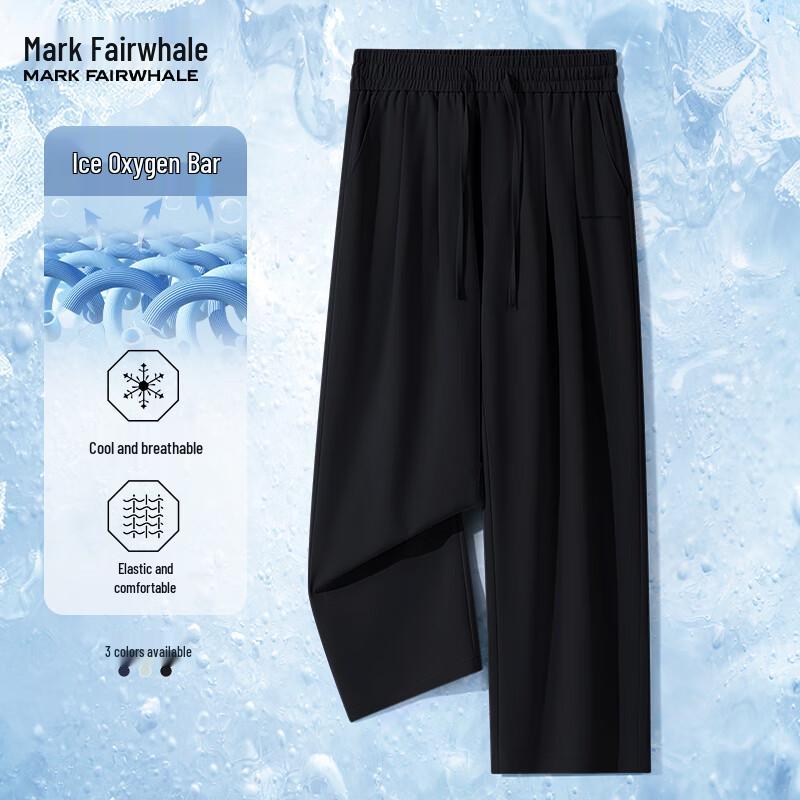 Mark Fairwhale Men s Ice Silk Straight-Leg Casual Pants 2XL