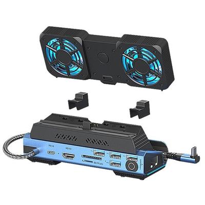 USB HUB Docking Station for Console with Light Type-C Dock PD 3.0 4K@60Hz RJ45 Card Reader
