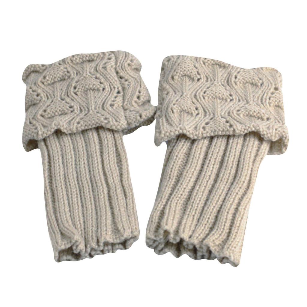 (Wybierz Radość)1 para damskie szydełkowe mankiety na buty jesienno-zimowa krótkie skarpetki wykaszarki damskie dzianina szydełkowa elastyczne nogawki ocieplacze na łydki