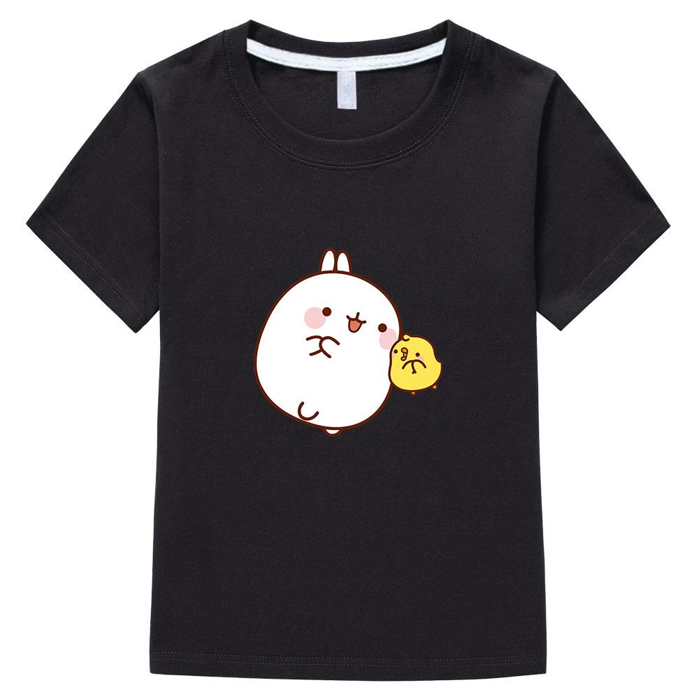 Dětské oblečení Molang a Piupiu Trička Roztomilé tričko s potiskem králíka Letní trička Bavlna Dětská módní oblečení