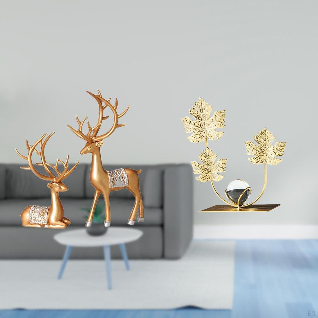 European Reindeer Sculpture Collectible Statue Modern Home Decor Bedroom Holiday Ornament Deer Lover