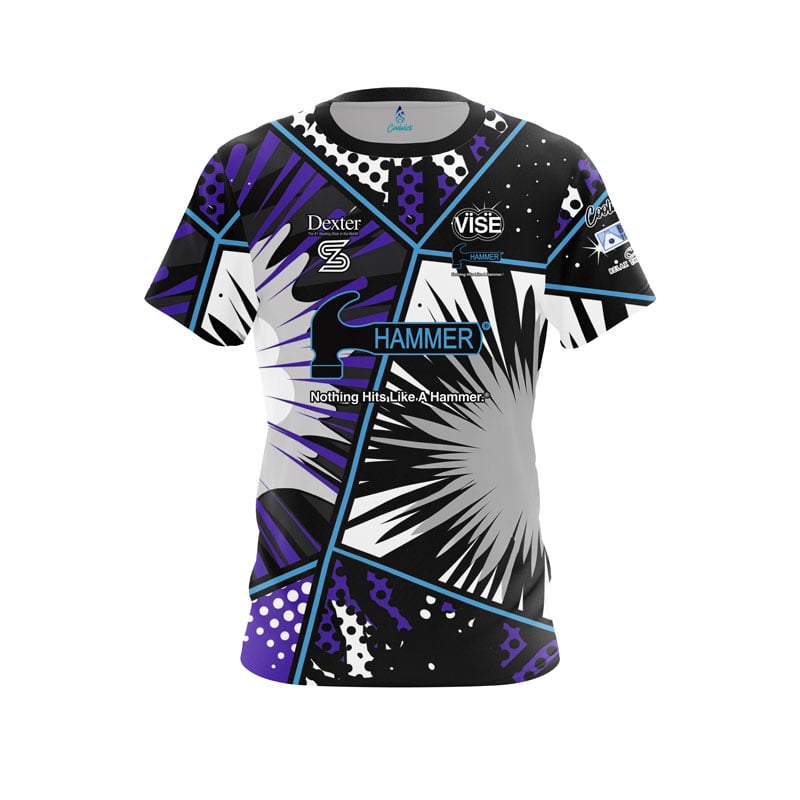 Neues Herren Hammer Eiswaffel-Kegel-Split-Print Bowling-Trikot Kurzarm Performance Sport-T-Shirt Fan Lässige Streetwear Oberteile