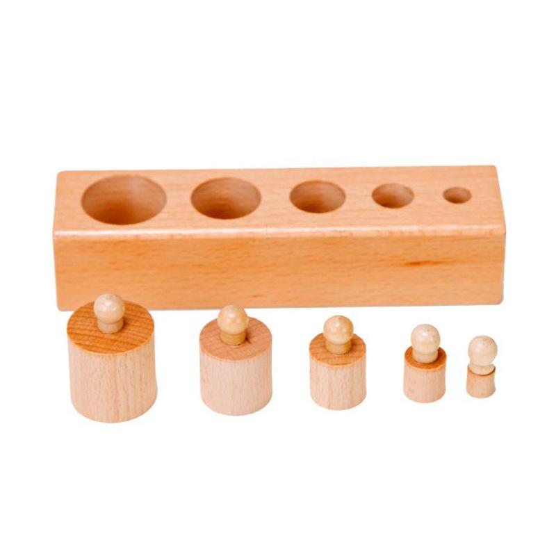 Wooden Montessori Collection Cylinder Socket Puzzle Toy Infant Practice Senses Playthings Preschool Children Learning Playthings Ideal For Children